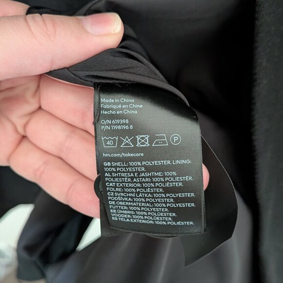 H&M Divided Double-breasted Twill Coat Size Small - Picture 5 of 5